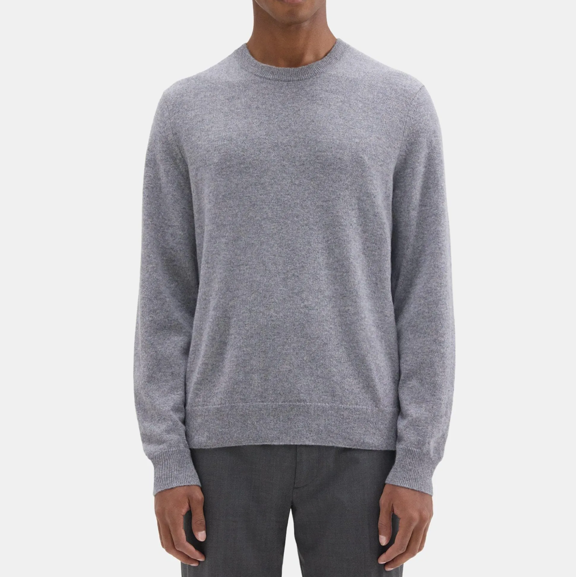 Theory Hilles Crewneck Sweater In Cashmere-Men Sweaters + Cardigans