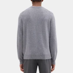 Theory Hilles Crewneck Sweater In Cashmere-Men Sweaters + Cardigans