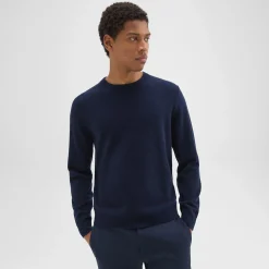 Theory Hilles Crewneck Sweater In Cashmere-Men Sweaters + Cardigans