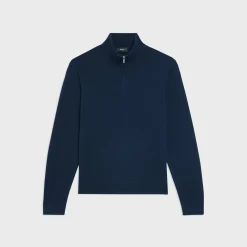 Theory Hilles Quarter-Zip Sweater In Cashmere-Men Sweaters + Cardigans