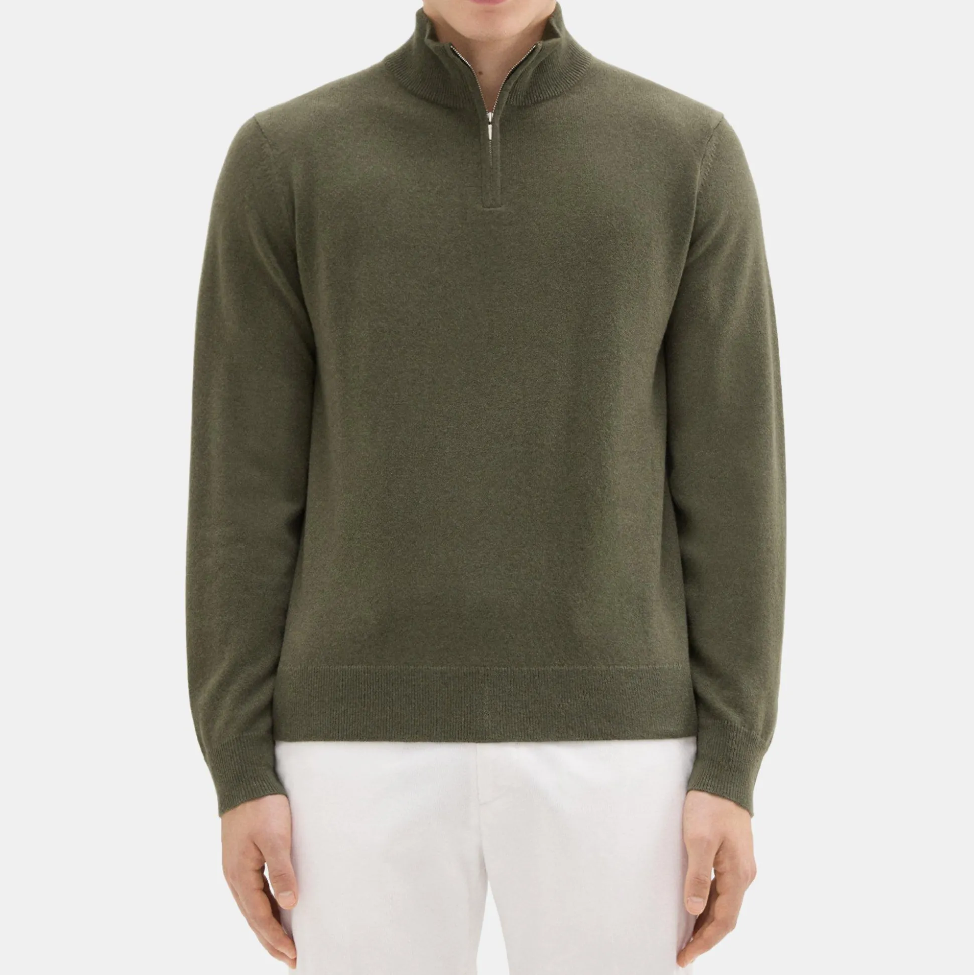 Theory Hilles Quarter-Zip Sweater In Cashmere-Men Sweaters + Cardigans