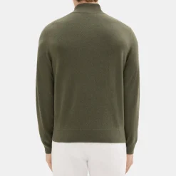 Theory Hilles Quarter-Zip Sweater In Cashmere-Men Sweaters + Cardigans