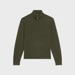 Theory Hilles Quarter-Zip Sweater In Cashmere-Men Sweaters + Cardigans