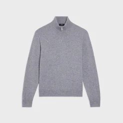 Theory Hilles Quarter-Zip Sweater In Cashmere-Men Sweaters + Cardigans