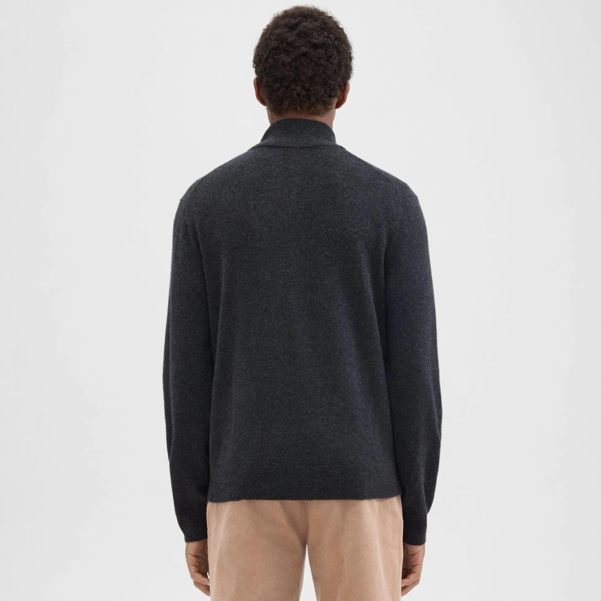 Theory Hilles Quarter-Zip Sweater In Cashmere-Men Sweaters + Cardigans