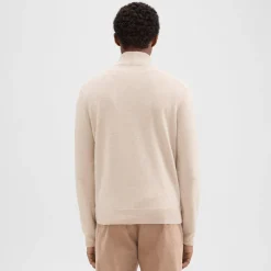 Theory Hilles Quarter-Zip Sweater In Cashmere-Men Sweaters + Cardigans
