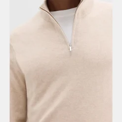 Theory Hilles Quarter-Zip Sweater In Cashmere-Men Sweaters + Cardigans