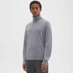 Theory Hilles Turtleneck Sweater In Cashmere-Men Sweaters + Cardigans