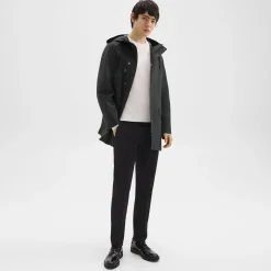 Theory Hooded Raincoat In Poplin-Men Outerwear