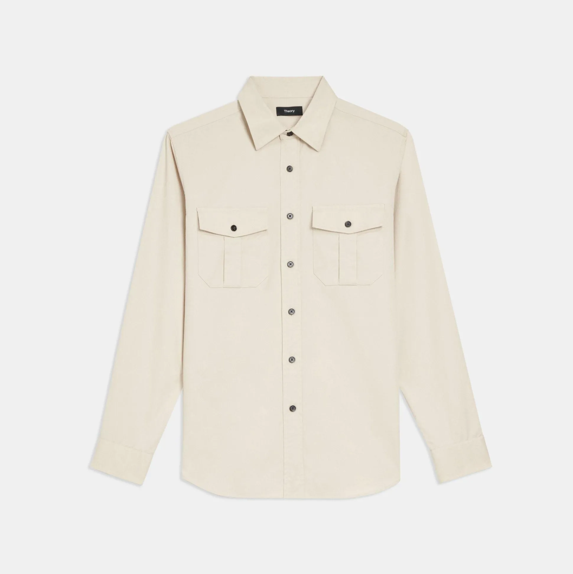 Theory Irving Military Shirt In Cotton-Blend Twill-Men Shirts