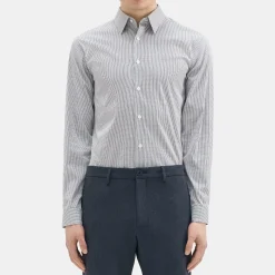 Theory Irving Shirt In Checked Good Cotton-Men Shirts