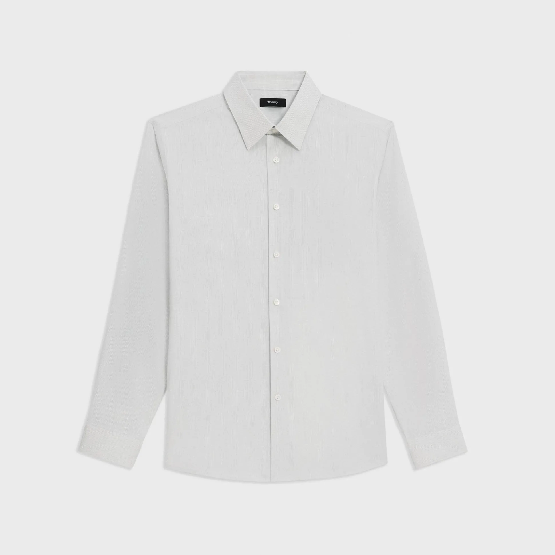 Theory Irving Shirt In Checked Stretch Cotton-Men Shirts