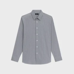 Theory Irving Shirt In Checked Stretch Cotton-Men Shirts