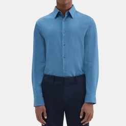 Theory Irving Shirt In Cotton Flannel-Men Shirts