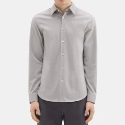 Theory Irving Shirt In Cotton Flannel-Men Shirts