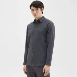 Theory Irving Shirt In Cotton Flannel-Men Shirts