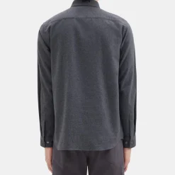 Theory Irving Shirt In Cotton Flannel-Men Shirts
