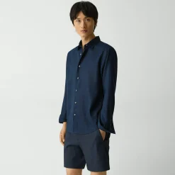 Theory Irving Shirt In Relaxed Linen-Men Shirts
