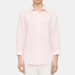 Theory Irving Shirt In Relaxed Linen-Men Shirts