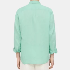 Theory Irving Shirt In Relaxed Linen-Men Shirts