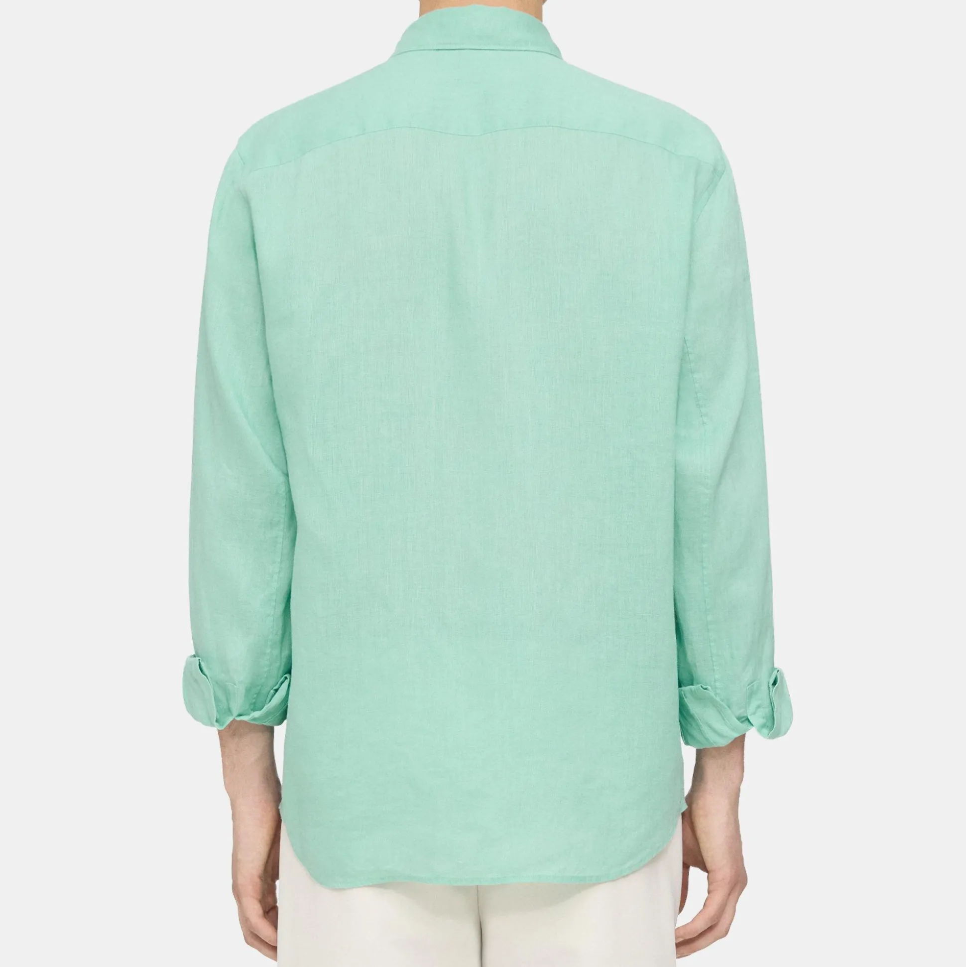Theory Irving Shirt In Relaxed Linen-Men Shirts