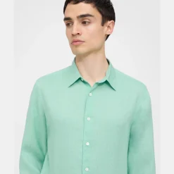 Theory Irving Shirt In Relaxed Linen-Men Shirts