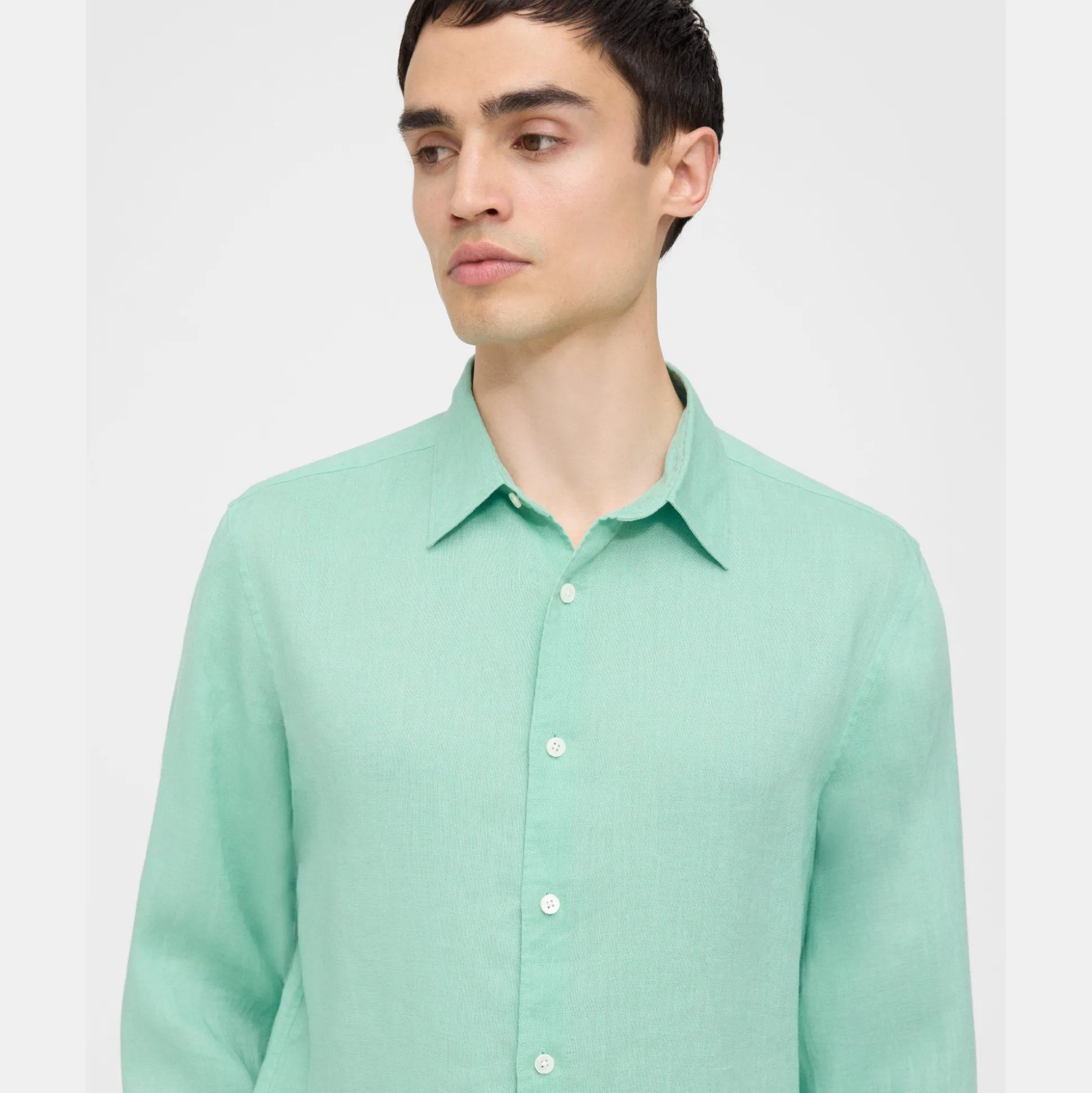 Theory Irving Shirt In Relaxed Linen-Men Shirts
