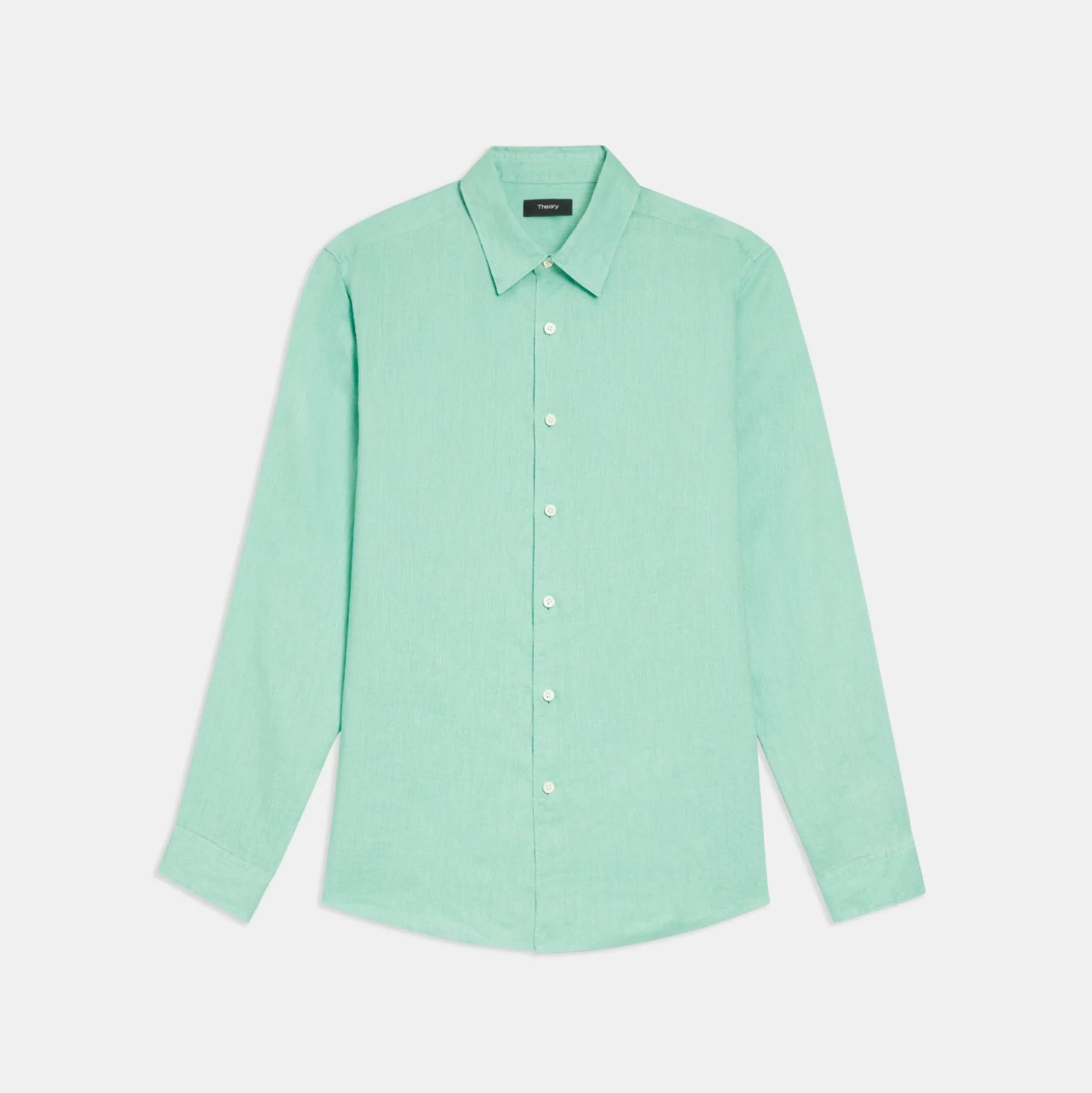 Theory Irving Shirt In Relaxed Linen-Men Shirts