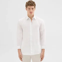 Theory Irving Shirt In Relaxed Linen-Men Shirts