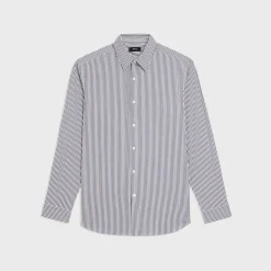 Theory Irving Shirt In Striped Good Cotton-Men Shirts