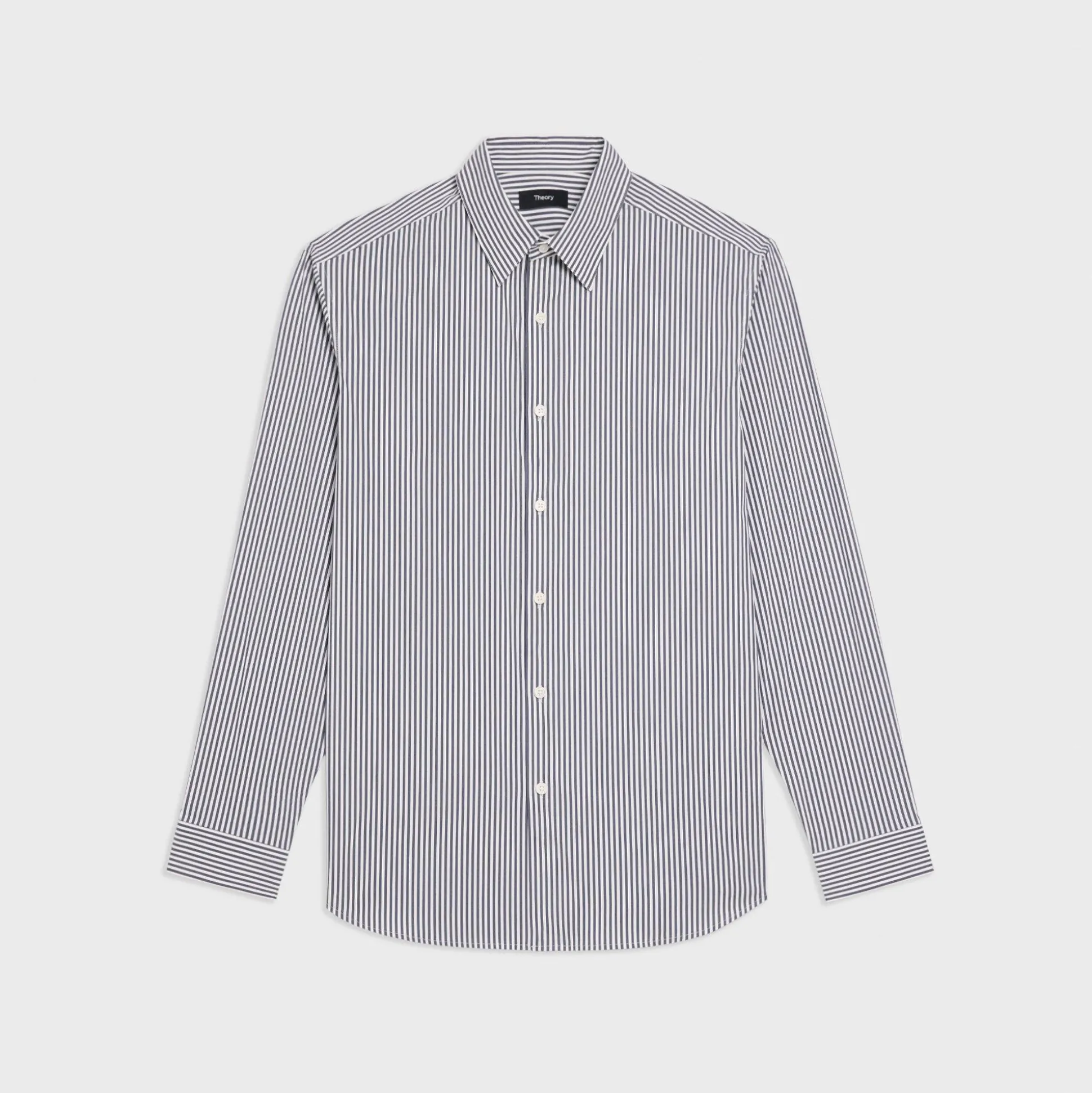 Theory Irving Shirt In Striped Good Cotton-Men Shirts