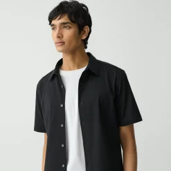 Theory Irving Short-Sleeve Shirt In Structure Knit-Men T-shirts + Polos|Shirts