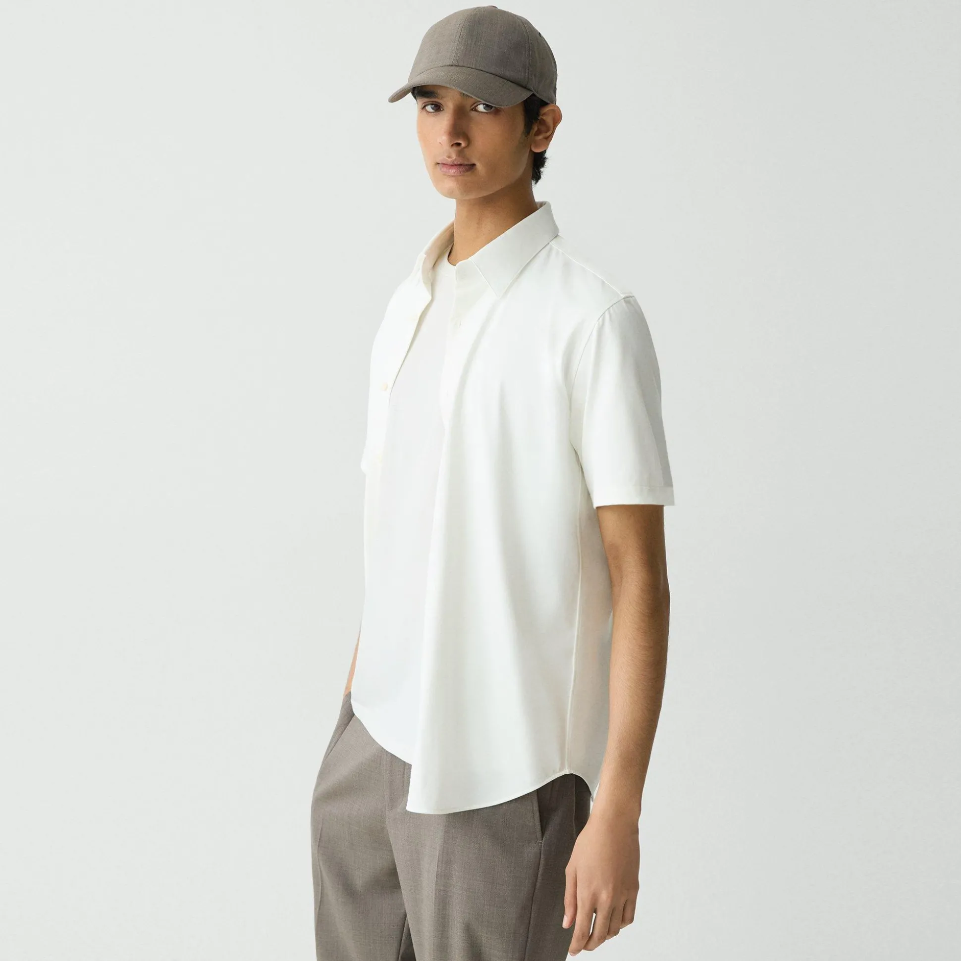 Theory Irving Short-Sleeve Shirt In Structure Knit-Men T-shirts + Polos|Shirts