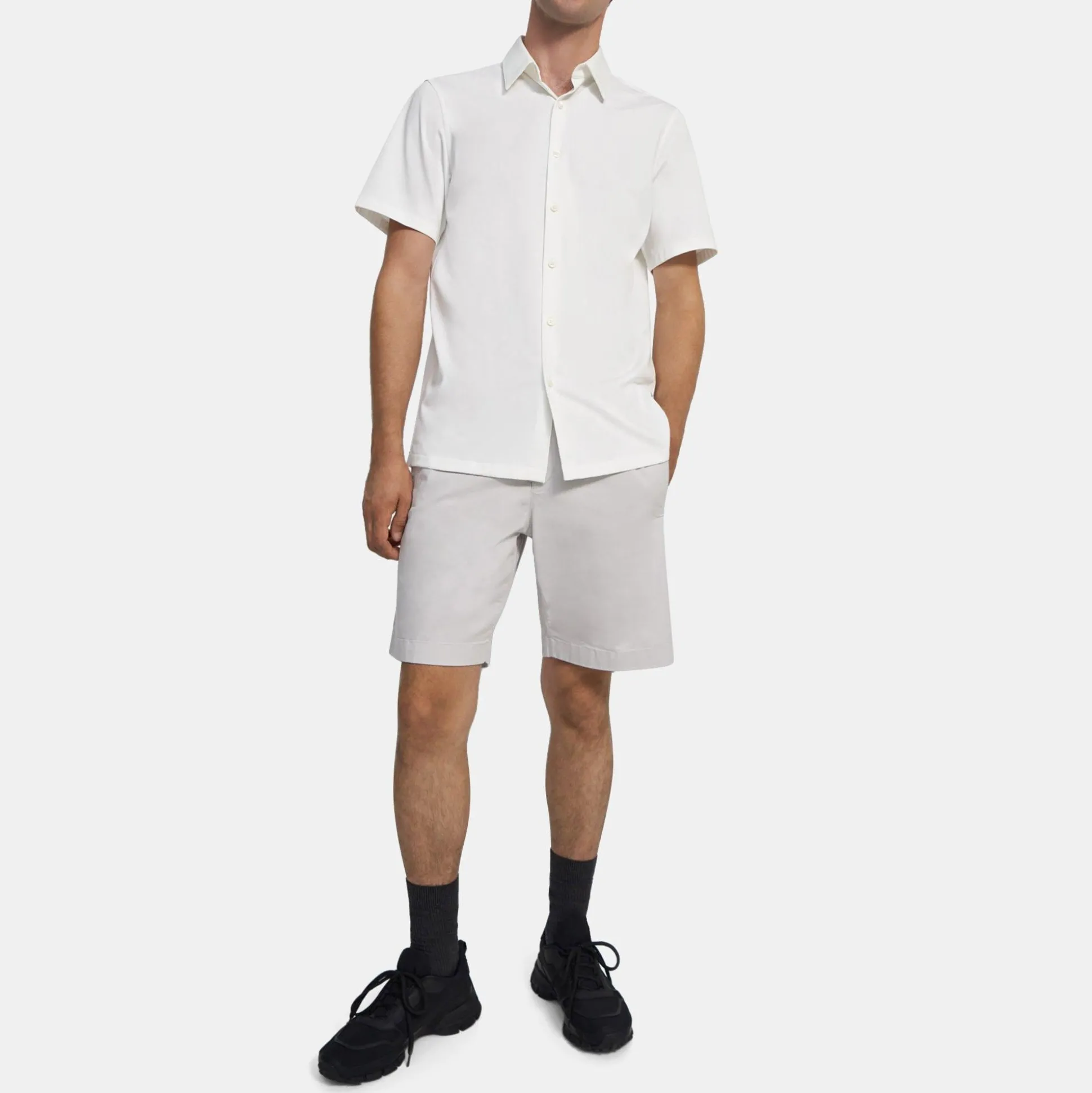Theory Irving Short-Sleeve Shirt In Structure Knit-Men T-shirts + Polos|Shirts