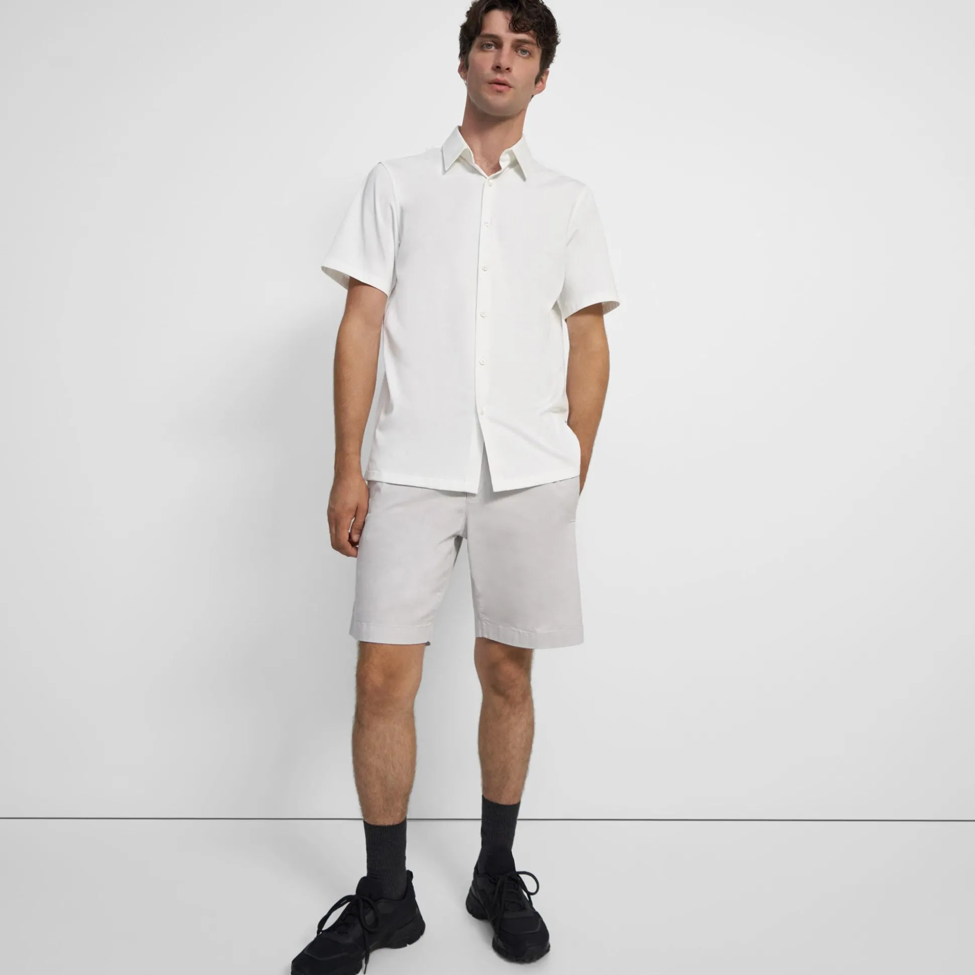 Theory Irving Short-Sleeve Shirt In Structure Knit-Men T-shirts + Polos|Shirts