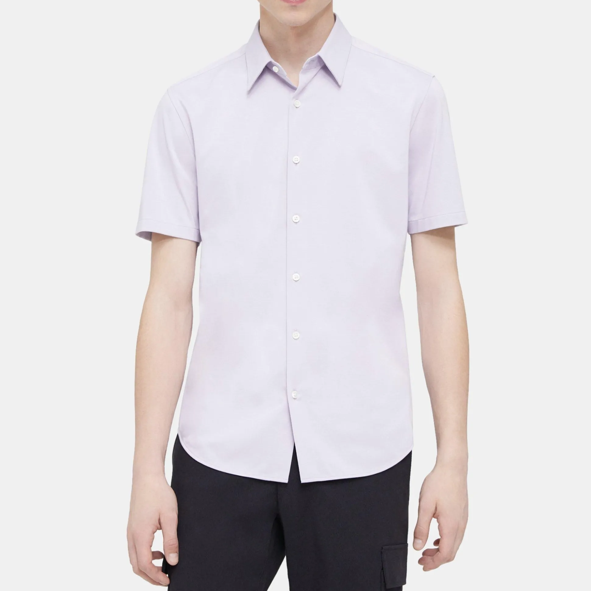 Theory Irving Short-Sleeve Shirt In Structure Knit-Men T-shirts + Polos|Shirts