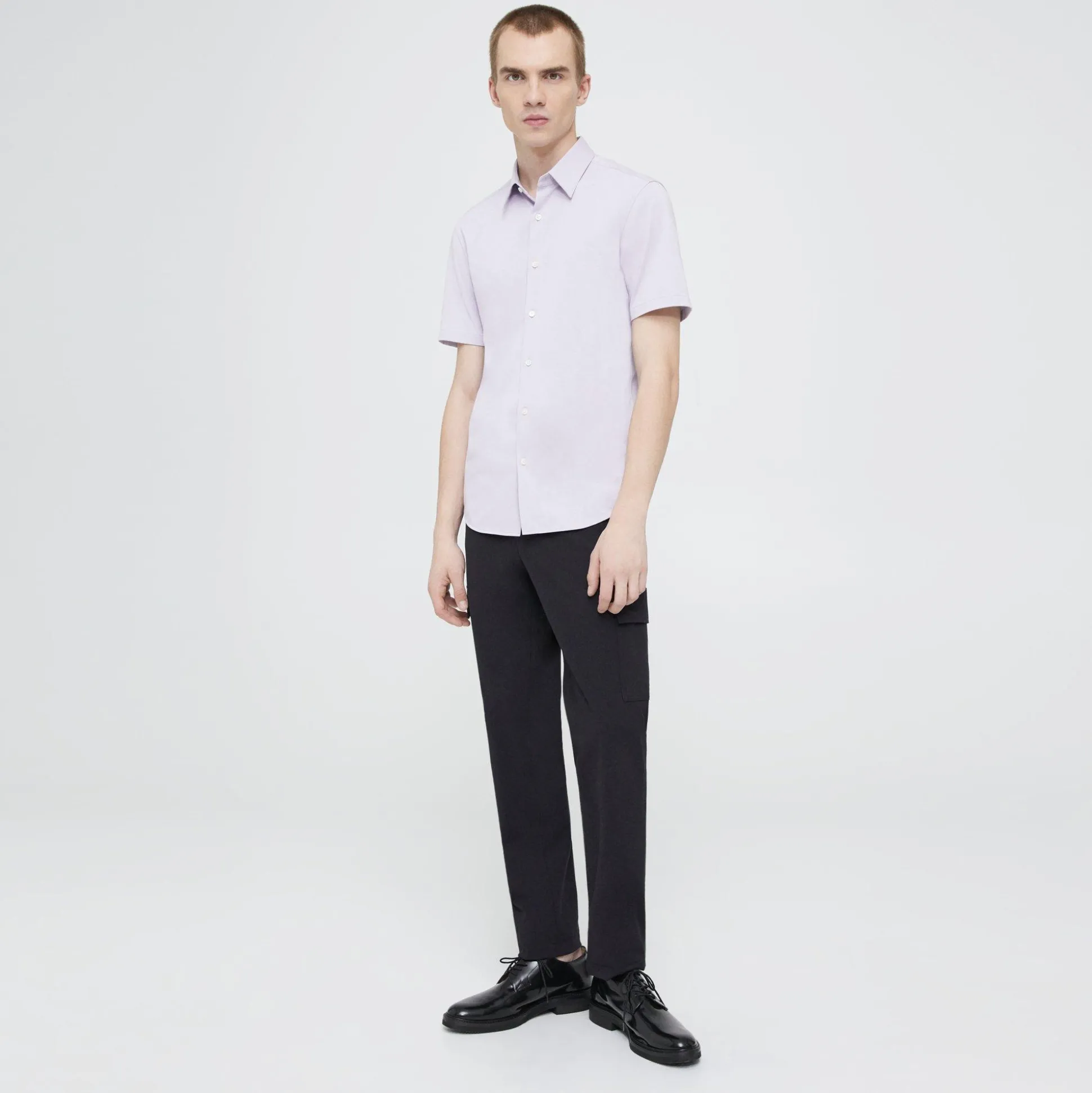 Theory Irving Short-Sleeve Shirt In Structure Knit-Men T-shirts + Polos|Shirts