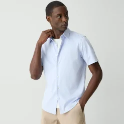 Theory Irving Short-Sleeve Shirt In Structure Knit-Men T-shirts + Polos|Shirts