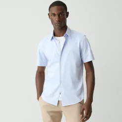 Theory Irving Short-Sleeve Shirt In Structure Knit-Men T-shirts + Polos|Shirts