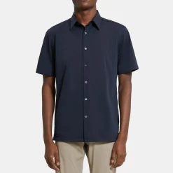Theory Irving Short-Sleeve Shirt In Structure Knit-Men T-shirts + Polos|Shirts
