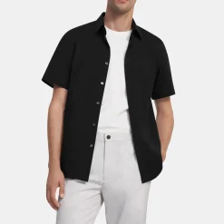 Theory Irving Short-Sleeve Shirt In Structure Knit-Men T-shirts + Polos|Shirts