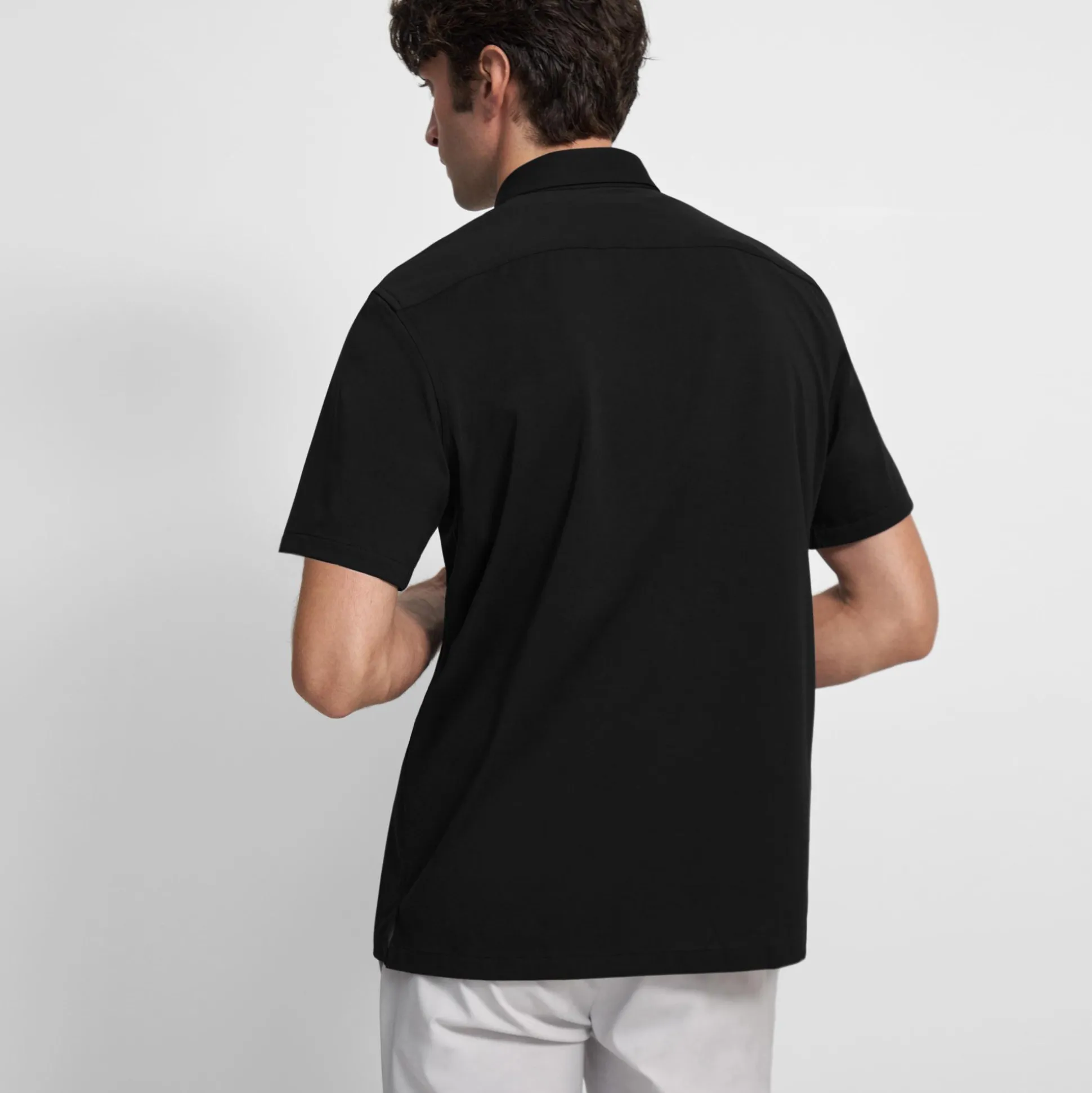 Theory Irving Short-Sleeve Shirt In Structure Knit-Men T-shirts + Polos|Shirts