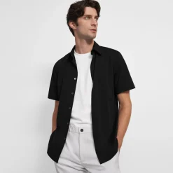 Theory Irving Short-Sleeve Shirt In Structure Knit-Men T-shirts + Polos|Shirts