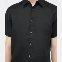 Theory Irving Short-Sleeve Shirt In Relaxed Linen-Men Shirts