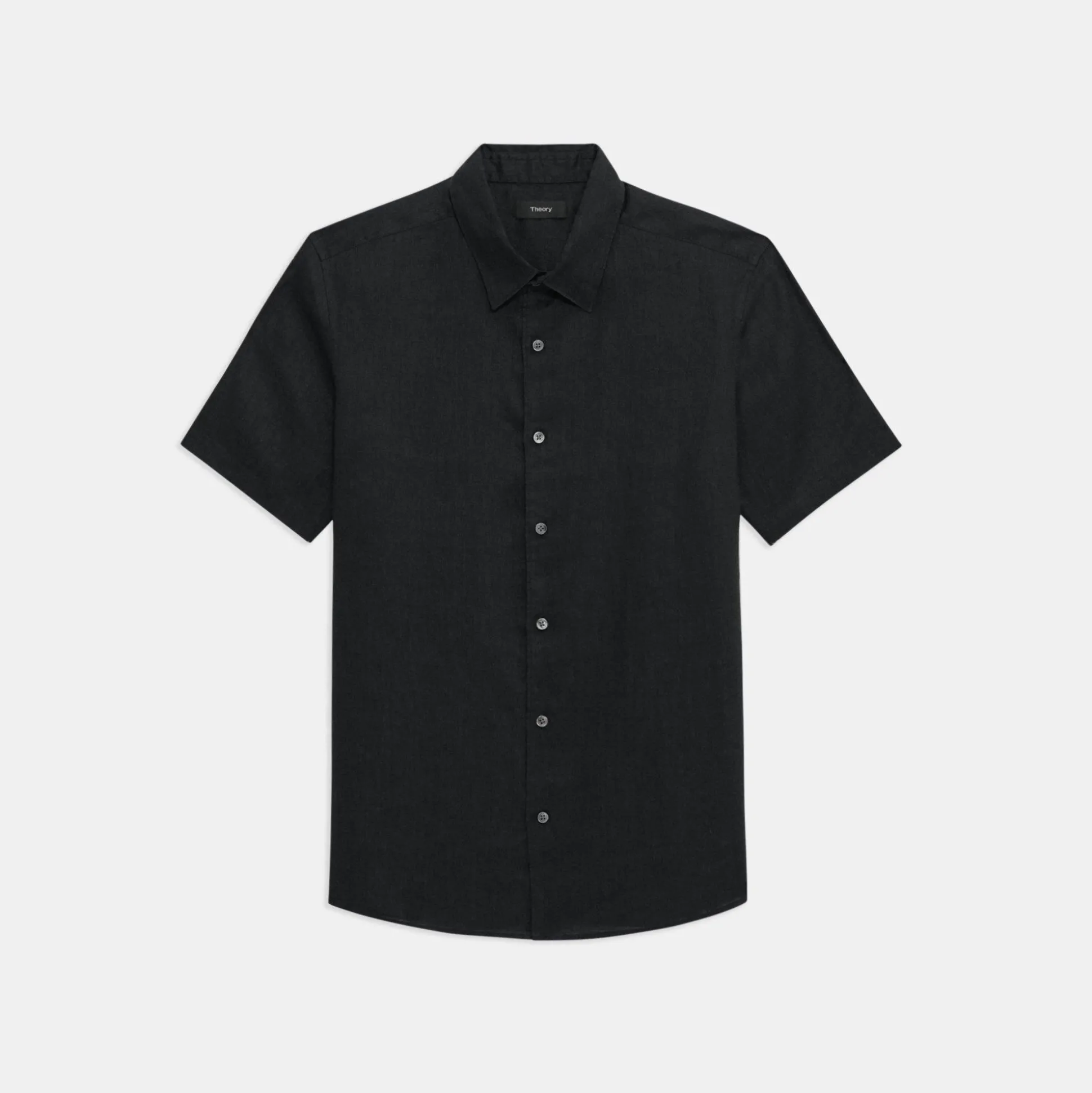 Theory Irving Short-Sleeve Shirt In Relaxed Linen-Men Shirts