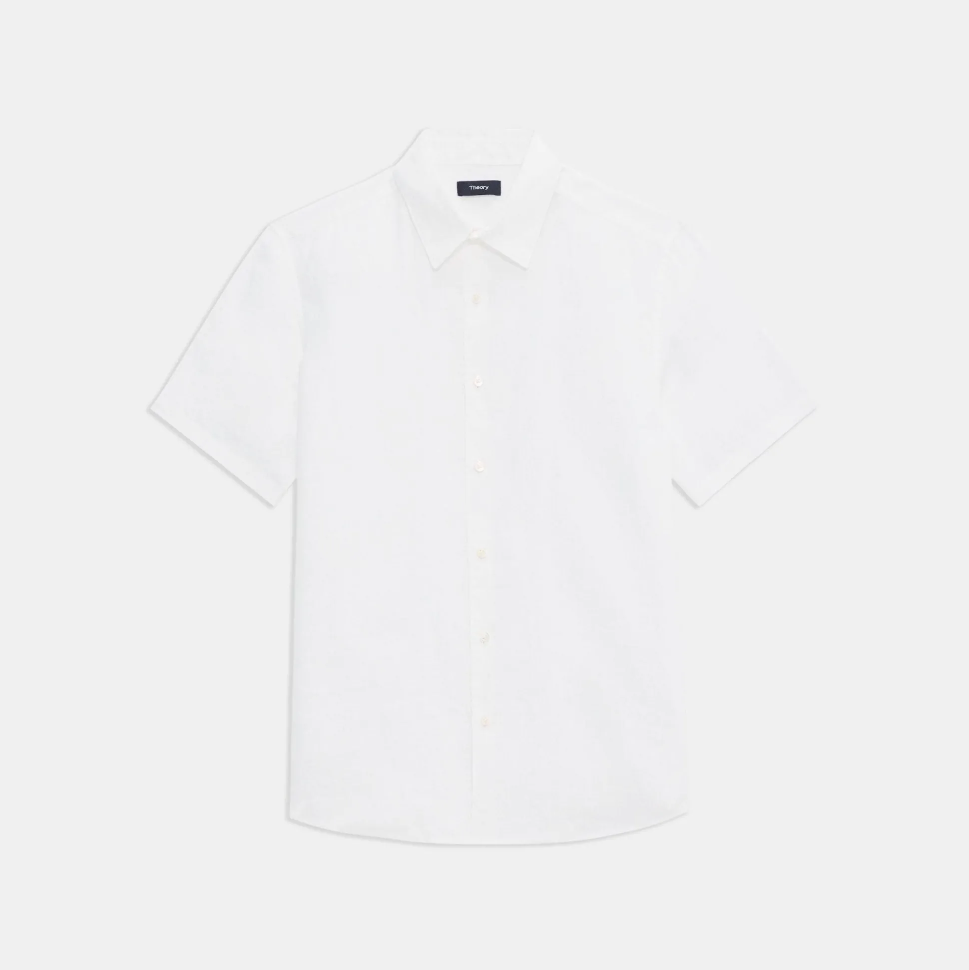 Theory Irving Short-Sleeve Shirt In Relaxed Linen-Men Shirts