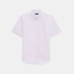 Theory Irving Short-Sleeve Shirt In Relaxed Linen-Men Shirts