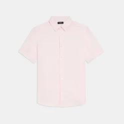 Theory Irving Short-Sleeve Shirt In Relaxed Linen-Men Shirts