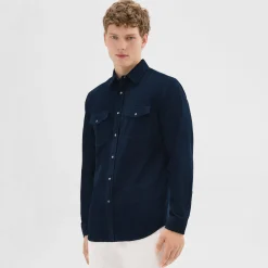 Theory Irving Western Shirt In Cotton Corduroy-Men Shirts