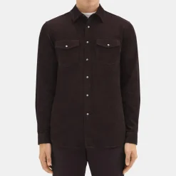 Theory Irving Western Shirt In Cotton Corduroy-Men Shirts